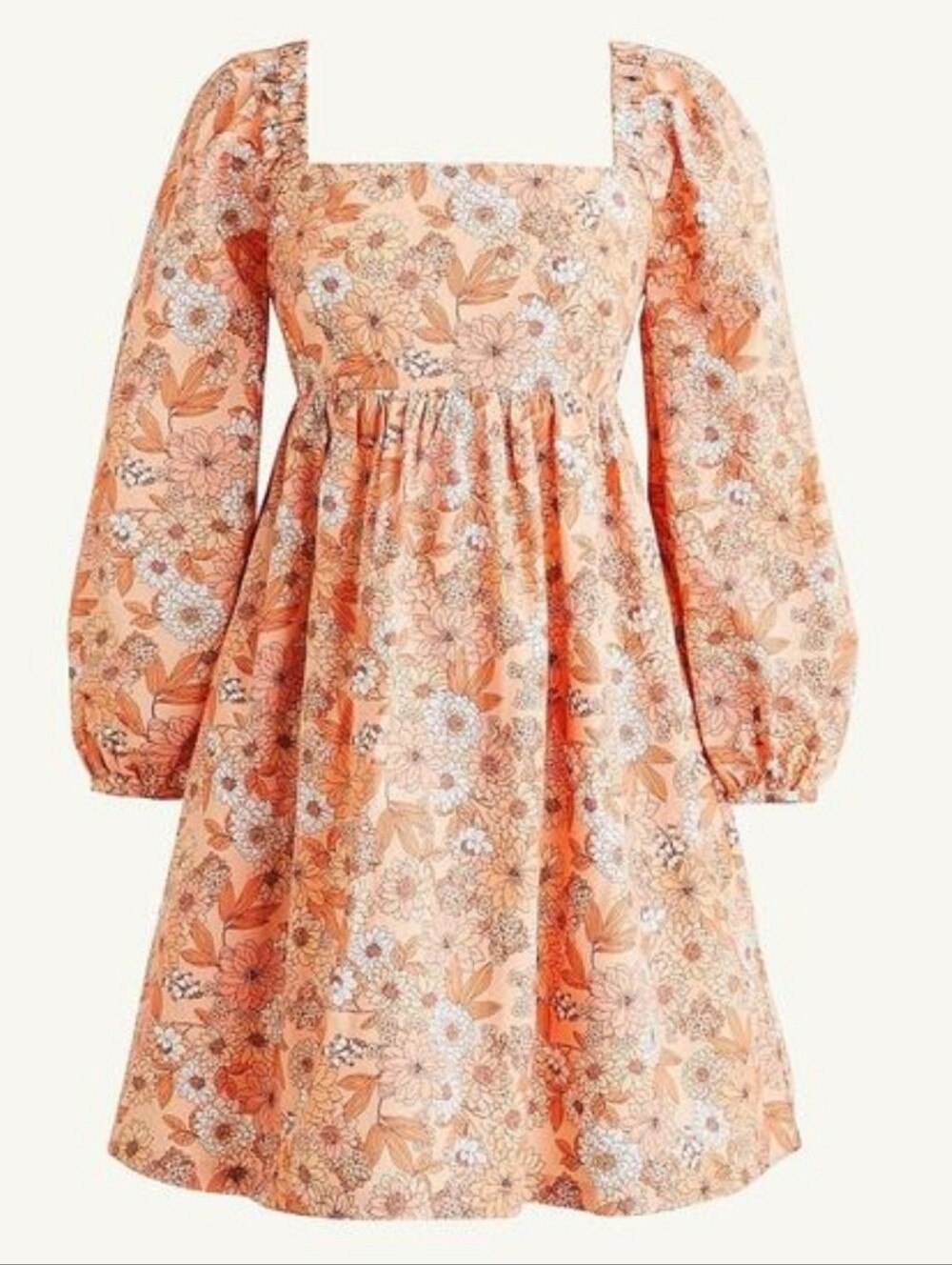 J.CREW Squareneck Cotton Poplin A-Line Smocked Dress in Zinnia Floral Size Md - Picture 2 of 6